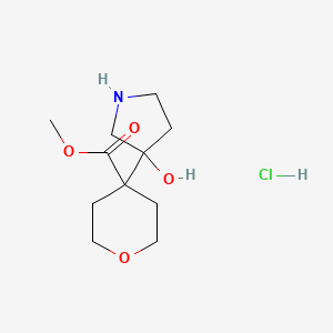 Methyl 4-(3-hydroxypyrrolidin-3-yl)oxane-4-carboxylate hydrochloride