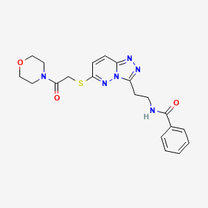 molecular formula C20H22N6O3S B2486236 N-(2-(6-((2-morpholino-2-oxoethyl)thio)-[1,2,4]triazolo[4,3-b]pyridazin-3-yl)ethyl)benzamide CAS No. 872988-26-6