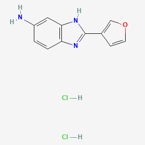 molecular formula C11H11Cl2N3O B2486239 2-(furan-3-yl)-1H-1,3-benzodiazol-5-amine dihydrochloride CAS No. 1193390-29-2