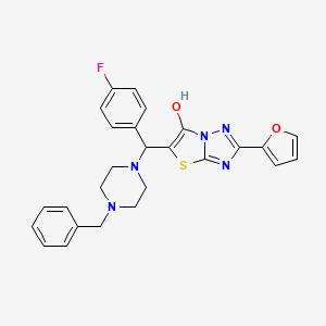 5-((4-Benzylpiperazin-1-yl)(4-fluorophenyl)methyl)-2-(furan-2-yl)thiazolo[3,2-b][1,2,4]triazol-6-ol