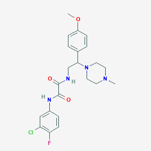 molecular formula C22H26ClFN4O3 B2486242 N1-(3-chloro-4-fluorophenyl)-N2-(2-(4-methoxyphenyl)-2-(4-methylpiperazin-1-yl)ethyl)oxalamide CAS No. 898432-09-2
