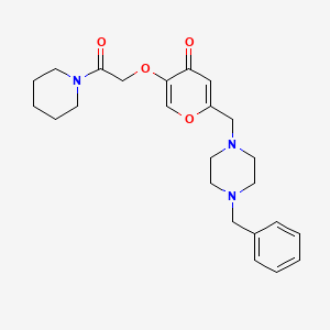 molecular formula C24H31N3O4 B2486243 2-[(4-Benzylpiperazin-1-yl)methyl]-5-(2-oxo-2-piperidin-1-ylethoxy)pyran-4-one CAS No. 898464-79-4