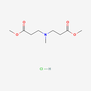 molecular formula C9H18ClNO4 B2486252 Methyl 3-[(3-methoxy-3-oxopropyl)(methyl)amino]propanoate hydrochloride CAS No. 461393-45-3