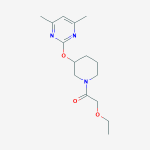 molecular formula C15H23N3O3 B2486260 1-(3-((4,6-Dimethylpyrimidin-2-yl)oxy)piperidin-1-yl)-2-ethoxyethanone CAS No. 2097920-96-0