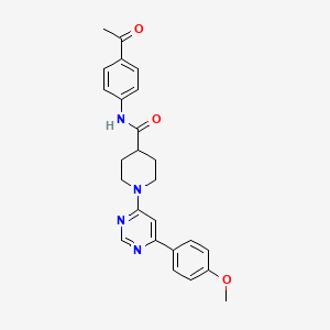 molecular formula C25H26N4O3 B2486273 N-(4-acetylphenyl)-1-(6-(4-methoxyphenyl)pyrimidin-4-yl)piperidine-4-carboxamide CAS No. 1396887-38-9