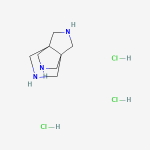 molecular formula C8H18Cl3N3 B2486275 3,7,10-Triazatricyclo[3.3.3.0,1,5]undecane trihydrochloride CAS No. 1241620-78-9