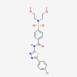 molecular formula C21H23BrN4O5S2 B2486278 4-[bis(2-methoxyethyl)sulfamoyl]-N-[5-(4-bromophenyl)-1,3,4-thiadiazol-2-yl]benzamide CAS No. 392243-70-8