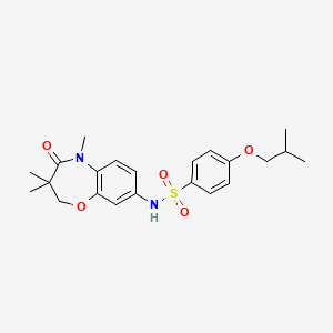 molecular formula C22H28N2O5S B2486279 4-isobutoxy-N-(3,3,5-trimethyl-4-oxo-2,3,4,5-tetrahydrobenzo[b][1,4]oxazepin-8-yl)benzenesulfonamide CAS No. 922041-34-7