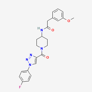 molecular formula C23H24FN5O3 B2486280 N-(1-(1-(4-fluorophenyl)-1H-1,2,3-triazole-4-carbonyl)piperidin-4-yl)-2-(3-methoxyphenyl)acetamide CAS No. 1251630-96-2