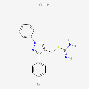 ({[3-(4-bromophenyl)-1-phenyl-1H-pyrazol-4-yl]methyl}sulfanyl)methanimidamide hydrochloride