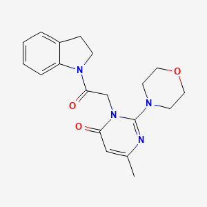 molecular formula C19H22N4O3 B2486292 3-(2-(indolin-1-yl)-2-oxoethyl)-6-methyl-2-morpholinopyrimidin-4(3H)-one CAS No. 1251610-20-4