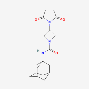 molecular formula C18H25N3O3 B2486299 N-(adamantan-1-yl)-3-(2,5-dioxopyrrolidin-1-yl)azetidine-1-carboxamide CAS No. 1903218-41-6