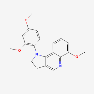 molecular formula C21H22N2O3 B2486306 1-(2,4-dimethoxyphenyl)-6-methoxy-4-methyl-2,3-dihydro-1H-pyrrolo[3,2-c]quinoline CAS No. 860789-57-7