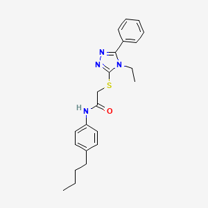 molecular formula C22H26N4OS B2486309 N-(4-butylphenyl)-2-[(4-ethyl-5-phenyl-4H-1,2,4-triazol-3-yl)sulfanyl]acetamide CAS No. 862105-52-0