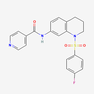 molecular formula C21H18FN3O3S B2486312 N-[1-(4-fluorobenzenesulfonyl)-1,2,3,4-tetrahydroquinolin-7-yl]pyridine-4-carboxamide CAS No. 1209806-76-7