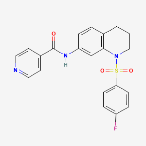 molecular formula C21H18FN3O3S B2486312 N-(1-((4-fluorophenyl)sulfonyl)-1,2,3,4-tetrahydroquinolin-7-yl)isonicotinamide CAS No. 1209806-76-7