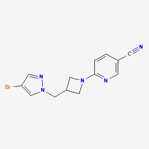 molecular formula C13H12BrN5 B2486320 6-{3-[(4-bromo-1H-pyrazol-1-yl)methyl]azetidin-1-yl}pyridine-3-carbonitrile CAS No. 2415534-19-7