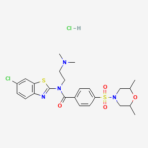 N-(6-chlorobenzo[d]thiazol-2-yl)-N-(2-(dimethylamino)ethyl)-4-((2,6-dimethylmorpholino)sulfonyl)benzamide hydrochloride