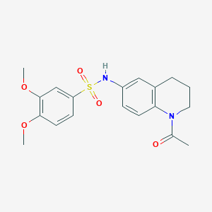 molecular formula C19H22N2O5S B2486335 N-(1-acetyl-1,2,3,4-tetrahydroquinolin-6-yl)-3,4-dimethoxybenzene-1-sulfonamide CAS No. 1005292-98-7