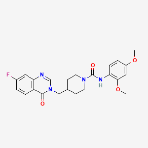 molecular formula C23H25FN4O4 B2486336 N-(2,4-dimethoxyphenyl)-4-[(7-fluoro-4-oxo-3,4-dihydroquinazolin-3-yl)methyl]piperidine-1-carboxamide CAS No. 2415564-25-7