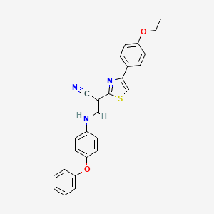 molecular formula C26H21N3O2S B2486341 (2E)-2-[4-(4-ethoxyphenyl)-1,3-thiazol-2-yl]-3-[(4-phenoxyphenyl)amino]prop-2-enenitrile CAS No. 683258-25-5