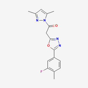 1-(3,5-dimethyl-1H-pyrazol-1-yl)-2-[5-(3-fluoro-4-methylphenyl)-1,3,4-oxadiazol-2-yl]ethanone
