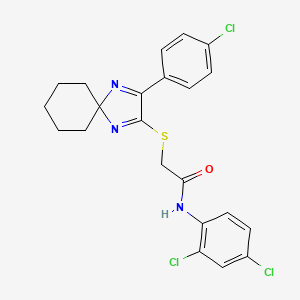 2-((3-(4-chlorophenyl)-1,4-diazaspiro[4.5]deca-1,3-dien-2-yl)thio)-N-(2,4-dichlorophenyl)acetamide