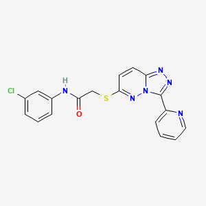 molecular formula C18H13ClN6OS B2486359 N-(3-chlorophenyl)-2-((3-(pyridin-2-yl)-[1,2,4]triazolo[4,3-b]pyridazin-6-yl)thio)acetamide CAS No. 868967-43-5