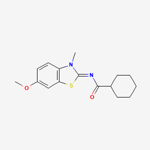 molecular formula C16H20N2O2S B2486364 (E)-N-(6-methoxy-3-methylbenzo[d]thiazol-2(3H)-ylidene)cyclohexanecarboxamide CAS No. 681232-11-1