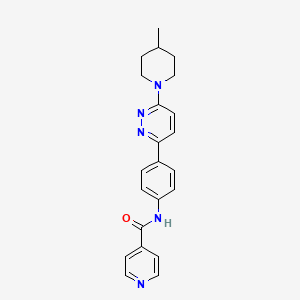 molecular formula C22H23N5O B2486376 N-(4-(6-(4-methylpiperidin-1-yl)pyridazin-3-yl)phenyl)isonicotinamide CAS No. 1203355-58-1