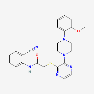 molecular formula C24H24N6O2S B2486401 N-(2-cyanophenyl)-2-({3-[4-(2-methoxyphenyl)piperazin-1-yl]pyrazin-2-yl}sulfanyl)acetamide CAS No. 1116038-25-5