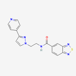 molecular formula C17H14N6OS B2486402 N-(2-(3-(pyridin-4-yl)-1H-pyrazol-1-yl)ethyl)benzo[c][1,2,5]thiadiazole-5-carboxamide CAS No. 1448058-57-8