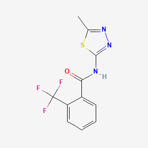 molecular formula C11H8F3N3OS B2486411 N-(5-methyl-1,3,4-thiadiazol-2-yl)-2-(trifluoromethyl)benzamide CAS No. 391863-91-5