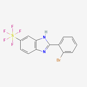 molecular formula C13H8BrF5N2S B2486420 2-(2-Bromophenyl)-5-(pentafluorosulfanyl)-1H-benzoimidazole CAS No. 1379803-57-2