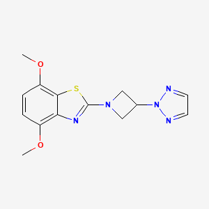molecular formula C14H15N5O2S B2486434 4,7-dimethoxy-2-[3-(2H-1,2,3-triazol-2-yl)azetidin-1-yl]-1,3-benzothiazole CAS No. 2415503-50-1