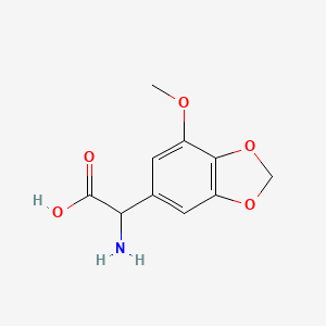 molecular formula C10H11NO5 B2486446 2-Amino-2-(7-methoxy-1,3-benzodioxol-5-yl)acetic acid CAS No. 1259992-12-5