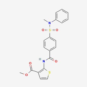 molecular formula C20H18N2O5S2 B2486450 methyl 2-{4-[methyl(phenyl)sulfamoyl]benzamido}thiophene-3-carboxylate CAS No. 896680-27-6