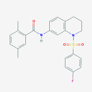 molecular formula C24H23FN2O3S B2486451 N-(1-((4-fluorophenyl)sulfonyl)-1,2,3,4-tetrahydroquinolin-7-yl)-2,5-dimethylbenzamide CAS No. 1208645-40-2