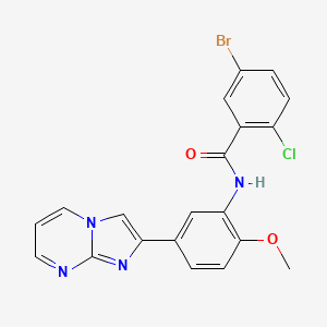 molecular formula C20H14BrClN4O2 B2486482 5-bromo-2-chloro-N-(5-(imidazo[1,2-a]pyrimidin-2-yl)-2-methoxyphenyl)benzamide CAS No. 862810-90-0