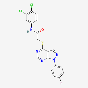 molecular formula C19H12Cl2FN5OS B2486528 N-(3,4-dichlorophenyl)-2-((1-(4-fluorophenyl)-1H-pyrazolo[3,4-d]pyrimidin-4-yl)thio)acetamide CAS No. 893912-14-6