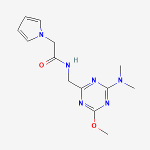 N-((4-(dimethylamino)-6-methoxy-1,3,5-triazin-2-yl)methyl)-2-(1H-pyrrol-1-yl)acetamide