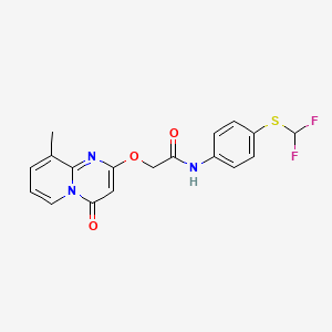 molecular formula C18H15F2N3O3S B2486551 N-(4-((difluoromethyl)thio)phenyl)-2-((9-methyl-4-oxo-4H-pyrido[1,2-a]pyrimidin-2-yl)oxy)acetamide CAS No. 1105251-33-9