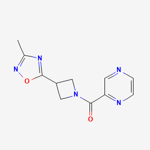 (3-(3-Methyl-1,2,4-oxadiazol-5-yl)azetidin-1-yl)(pyrazin-2-yl)methanone