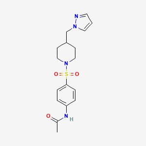 N-(4-((4-((1H-pyrazol-1-yl)methyl)piperidin-1-yl)sulfonyl)phenyl)acetamide
