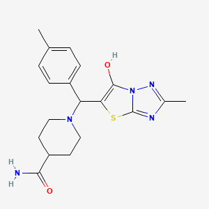1-((6-Hydroxy-2-methylthiazolo[3,2-b][1,2,4]triazol-5-yl)(p-tolyl)methyl)piperidine-4-carboxamide