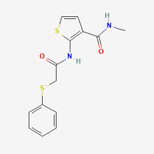 molecular formula C14H14N2O2S2 B2486587 N-methyl-2-(2-(phenylthio)acetamido)thiophene-3-carboxamide CAS No. 895487-24-8
