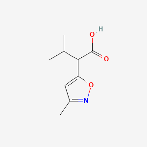 molecular formula C9H13NO3 B2486589 3-Methyl-2-(3-methylisoxazol-5-yl)butanoic acid CAS No. 1478137-38-0
