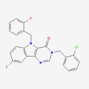 3-(2-chlorobenzyl)-8-fluoro-5-(2-fluorobenzyl)-3H-pyrimido[5,4-b]indol-4(5H)-one
