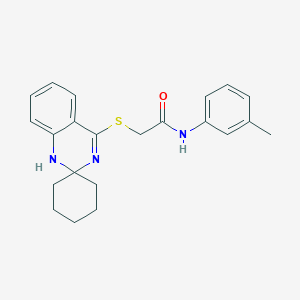 N-(3-methylphenyl)-2-spiro[1H-quinazoline-2,1'-cyclohexane]-4-ylsulfanylacetamide