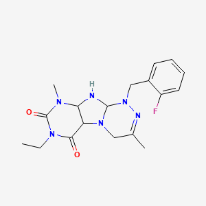 7-ethyl-1-[(2-fluorophenyl)methyl]-3,9-dimethyl-1H,4H,6H,7H,8H,9H-[1,2,4]triazino[4,3-g]purine-6,8-dione